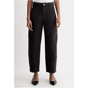 Everlane The Utility Barrel Pants Black Curved Leg Cropped Jeans Size 00